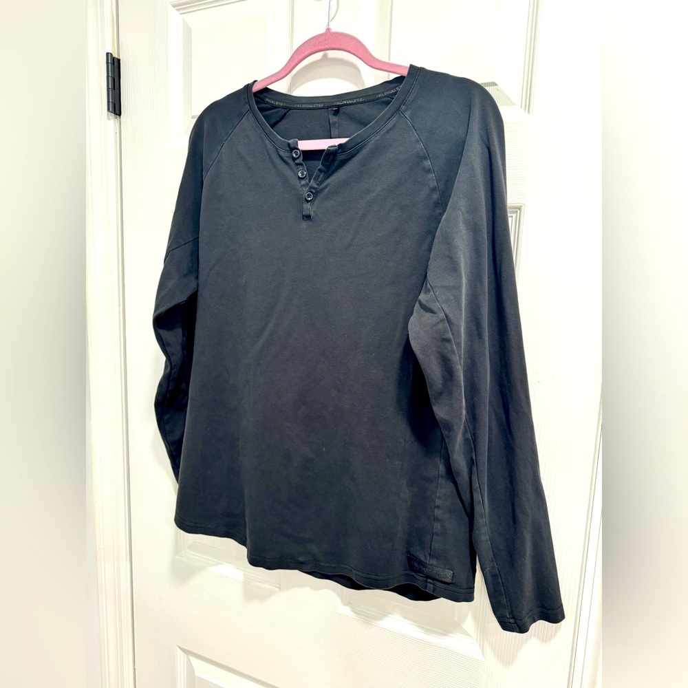 Black Alphalete Henley long sleeve shirt